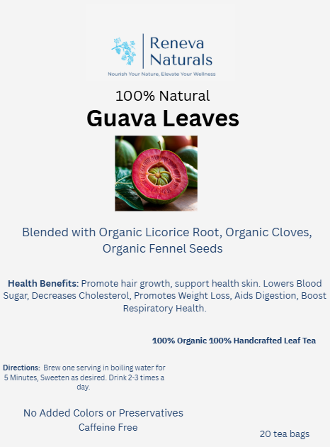 100% Natural Guava Leaves Blended with Organic Licorice Root Organic Cloves and Organic Fennel Seeds
