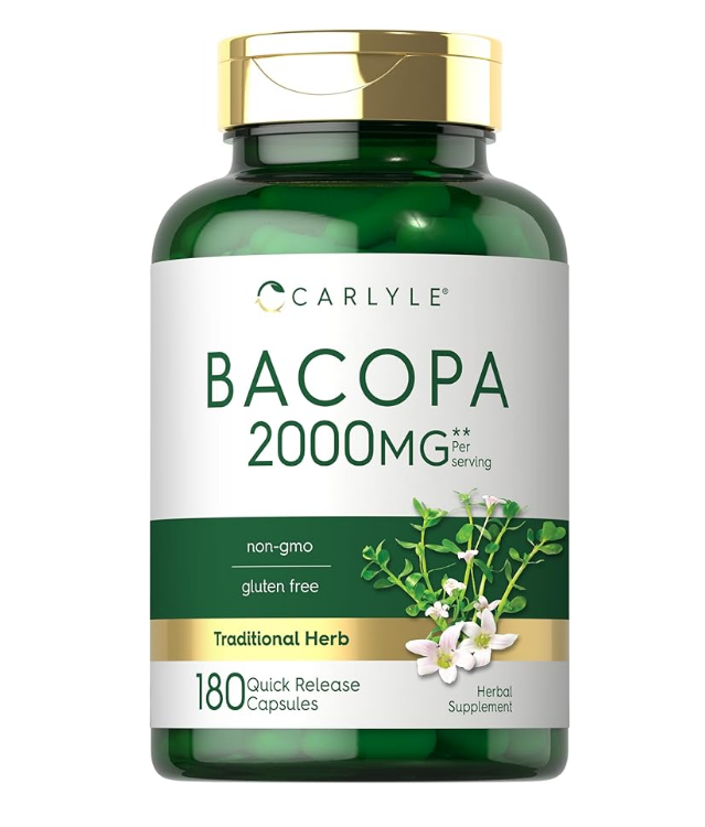 Bacopa Monnieri Capsules | 180 Capsules | Gluten Free Supplement