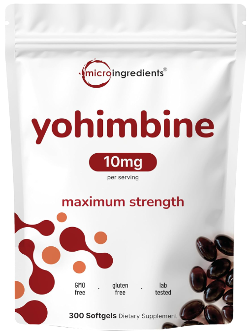 Double Strength Yohimbine Supplements for Men, 10mg Per Serving, 300 Softgels, Yohimbine HCL with Virgin Sunflower Seed Oil