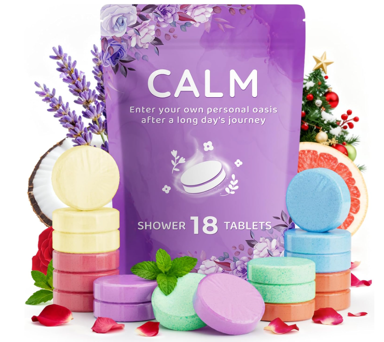 18-Pack Luxury Aromatherapy Shower Steamers | Ritual Shower Bombs for Relaxation & Renewal | Lavender, Mint, Rose, Coconut, Sea Breeze & Grapefruit