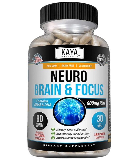Neuro Brain for Memory & Focus - Brain Support Supplement - Focus & Concentration & Learning Accuracy - Cognitive Function - 60 Count