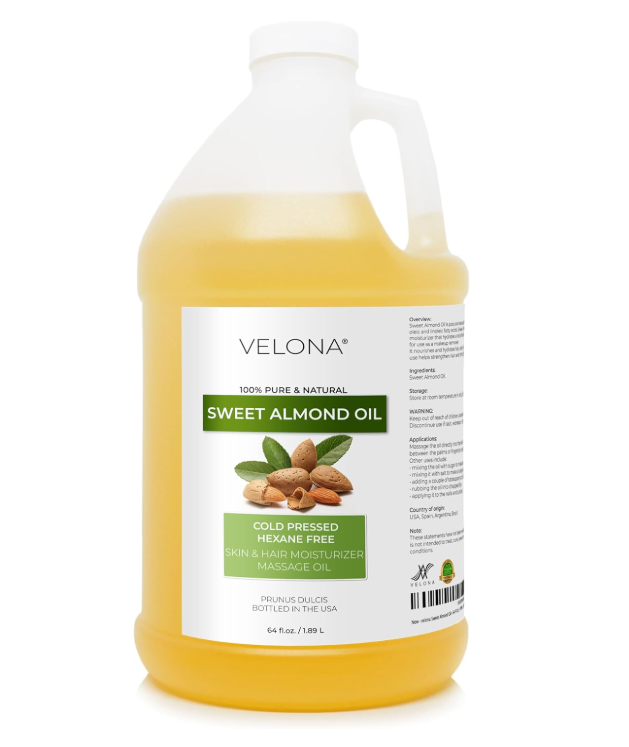 Sweet Almond Oil – 64 Fl Oz | 100% Pure & Natural | Cold Pressed Carrier Oil for Skin, Hair, Face & Body