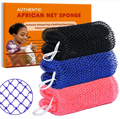 Authentic African Net Sponge , 3 Pieces African Exfoliating Net Sponge Body Back Scrubber Exfoliating Washcloth for Shower Bath for All Types Skin