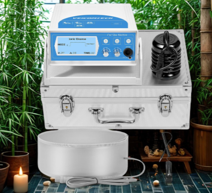 Ionic Foot Bath Detox Machine, 3-in-1 Foot Detox Machine, Ionic Foot Spa with Heating Belt, Alu Box and Array, Detox Foot Bath for Home and Salon