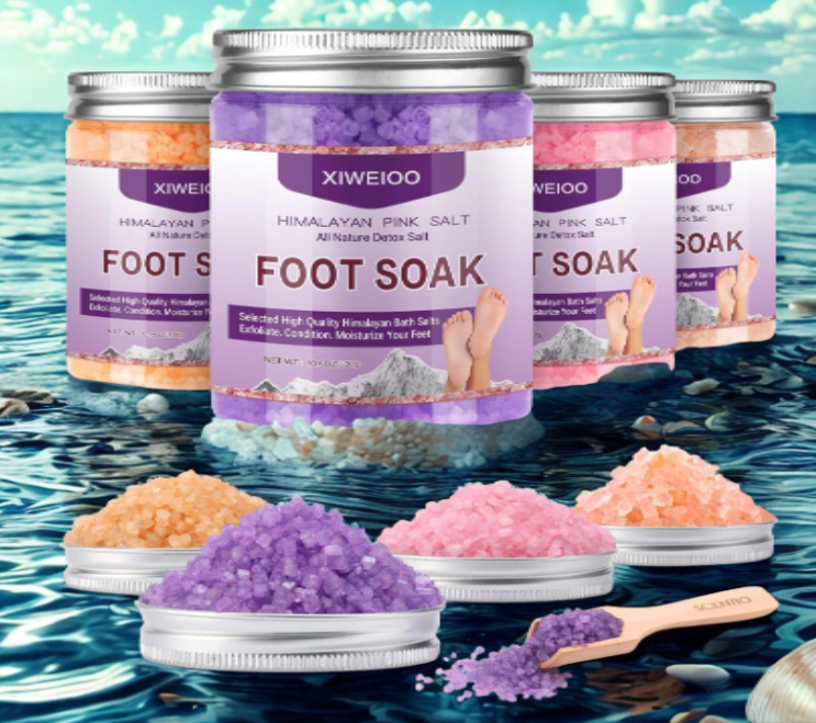 Himalayan Foot Bath All-Natural Detox Salt Chamomile, Eucalyptus, Lavender, Orange, Rose, Rosemary, Tea Tree scented 4 pack