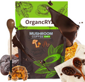 Organic Mushroom Coffee, Instant Coffee Powder with Lion's Mane, Reishi, Cordyceps, Shiitake, King Trumpet, and Turkey Tail Mushrooms