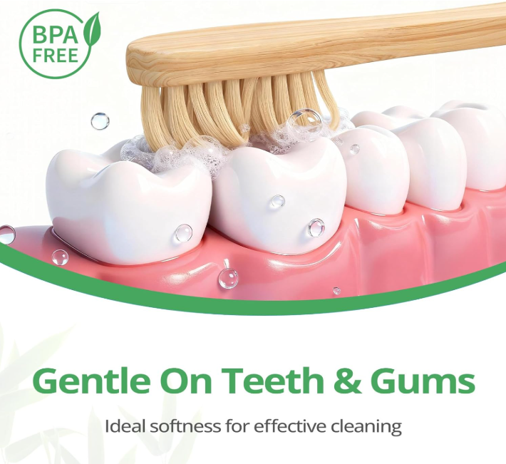 Bamboo Toothbrush 12 Pack Natural Toothbrushes BPA Free Soft Bristles Toothbrush Eco Friendly Charcoal Toothbrush