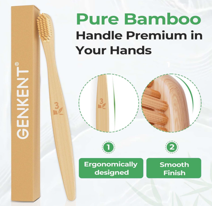 Bamboo Toothbrush 12 Pack Natural Toothbrushes BPA Free Soft Bristles Toothbrush Eco Friendly Charcoal Toothbrush