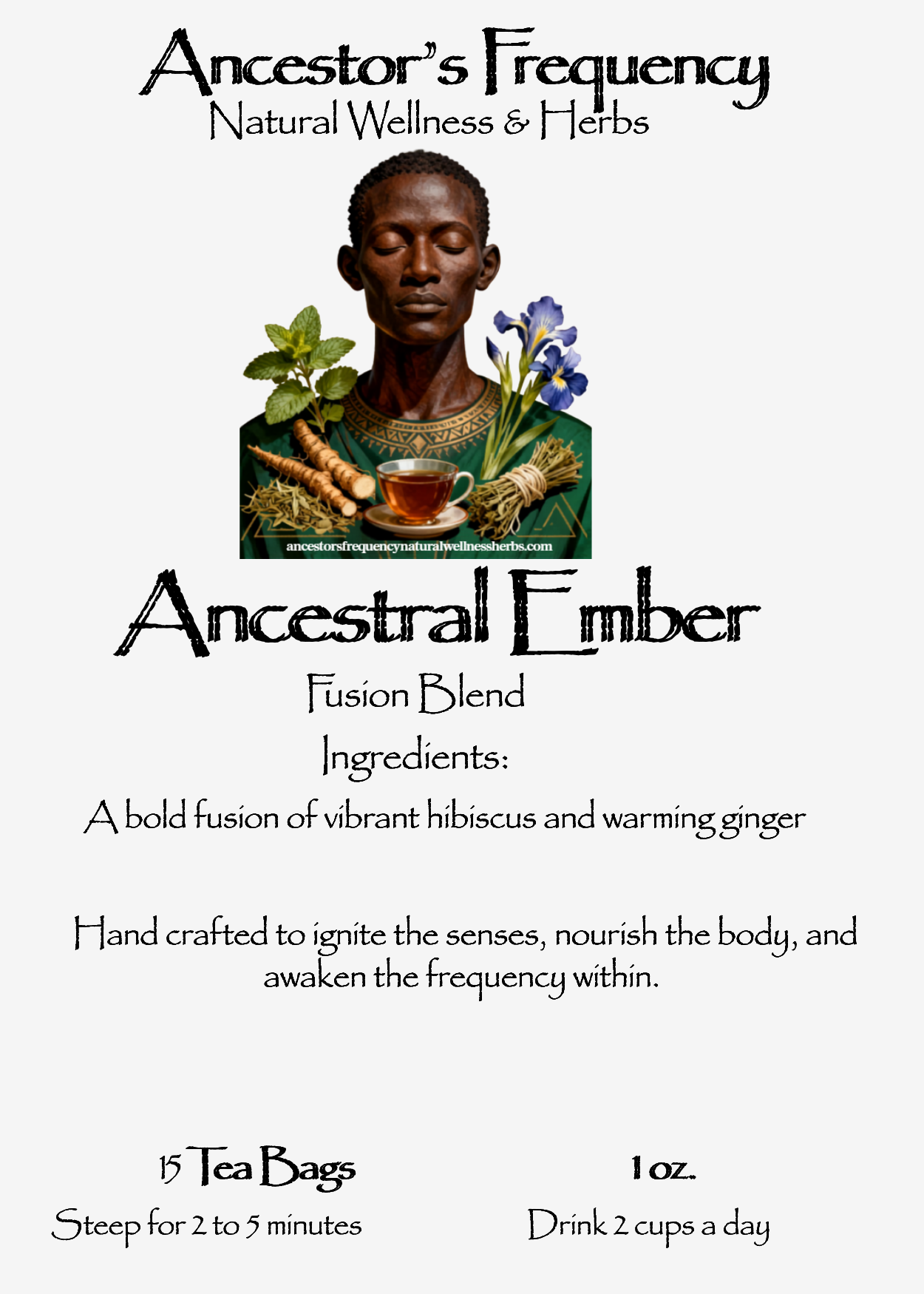 Ancestral Ember: Hibiscus & Ginger Tea Blend